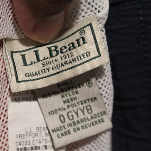 L.L. Bean Men Orange Cargo Board Shorts Summer Beach Vintage Size Large - Picture 7 of 9